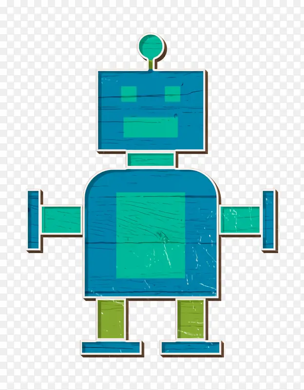 机器人图标 玩具图标 绿松石色