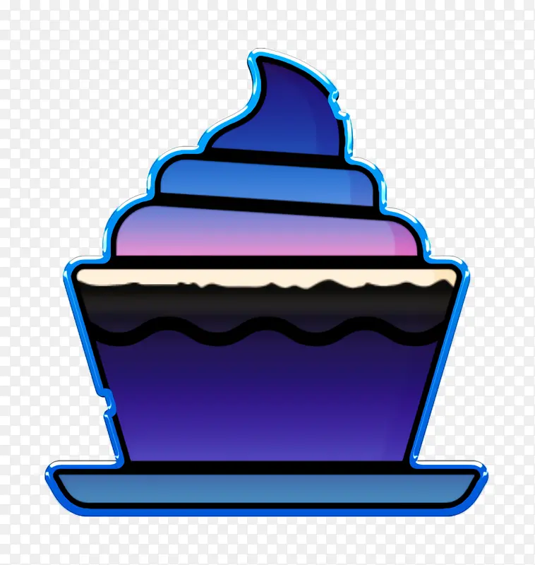 食品和餐厅图标 杯蛋糕图标 甜点和糖果图标