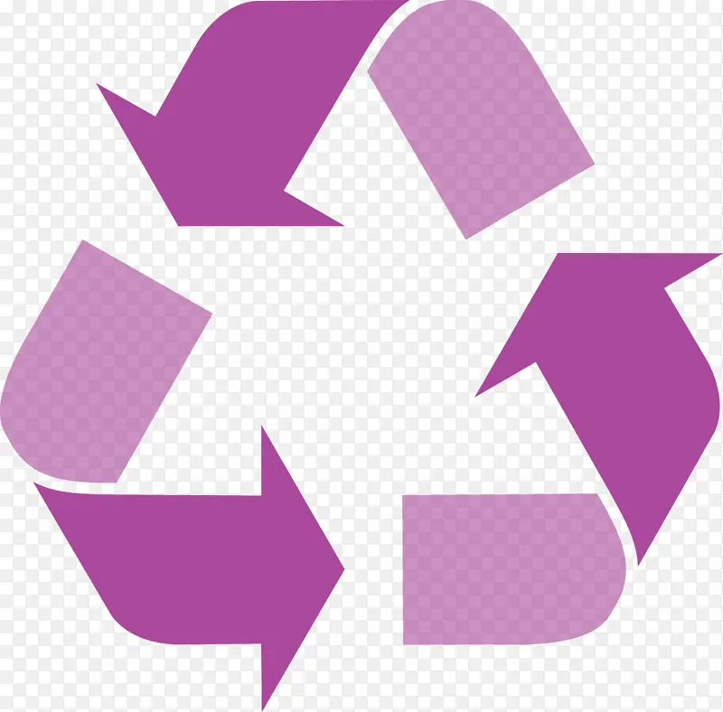 生态循环箭头 紫色 徽标