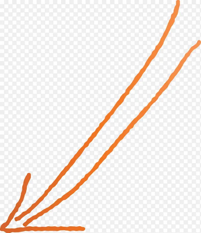 手绘箭头 橙色 线条