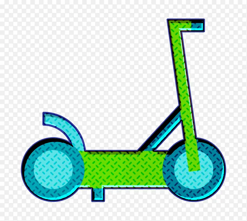车辆和运输图标 滑板车图标 绿色