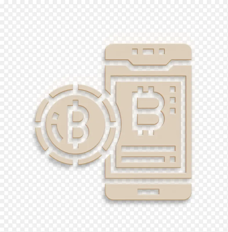 加密货币图标 区块链图标 智能手机图标