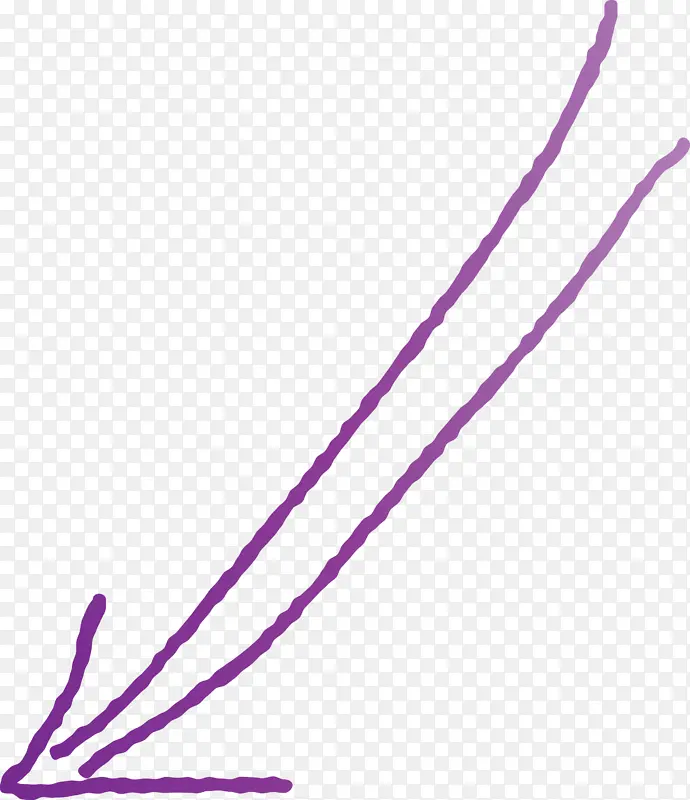 手绘箭头 紫色 线条