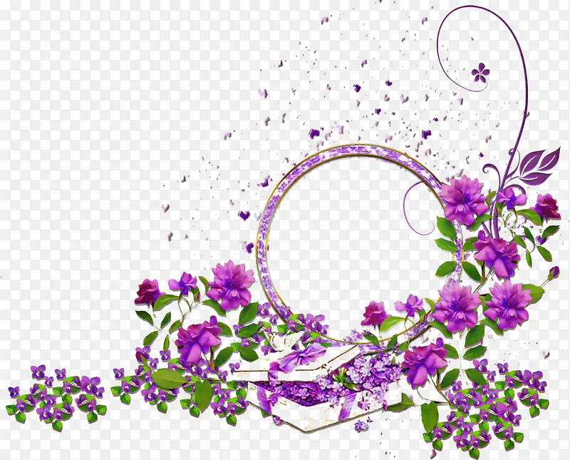 花圈框 紫色 薰衣草