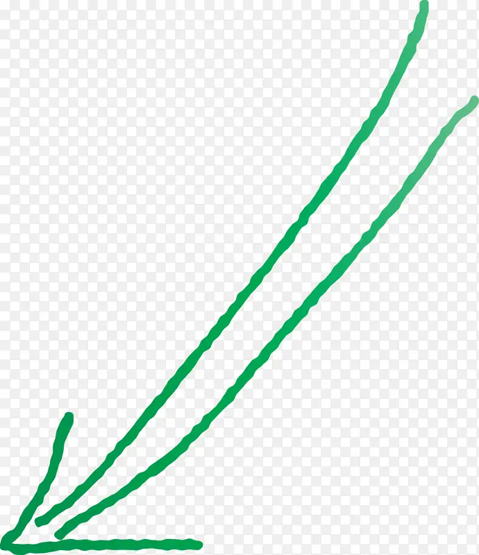 手绘箭头 绿色 线条