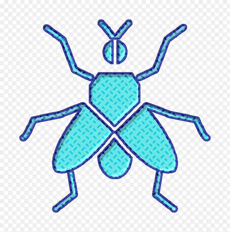 昆虫图标 苍蝇图标 蓝绿色