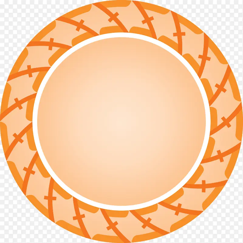 圆形框架 餐具 橙色