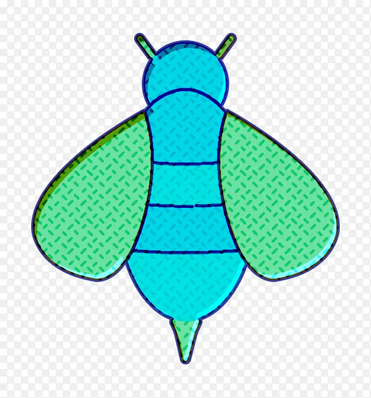昆虫图标 蜜蜂图标 绿松石