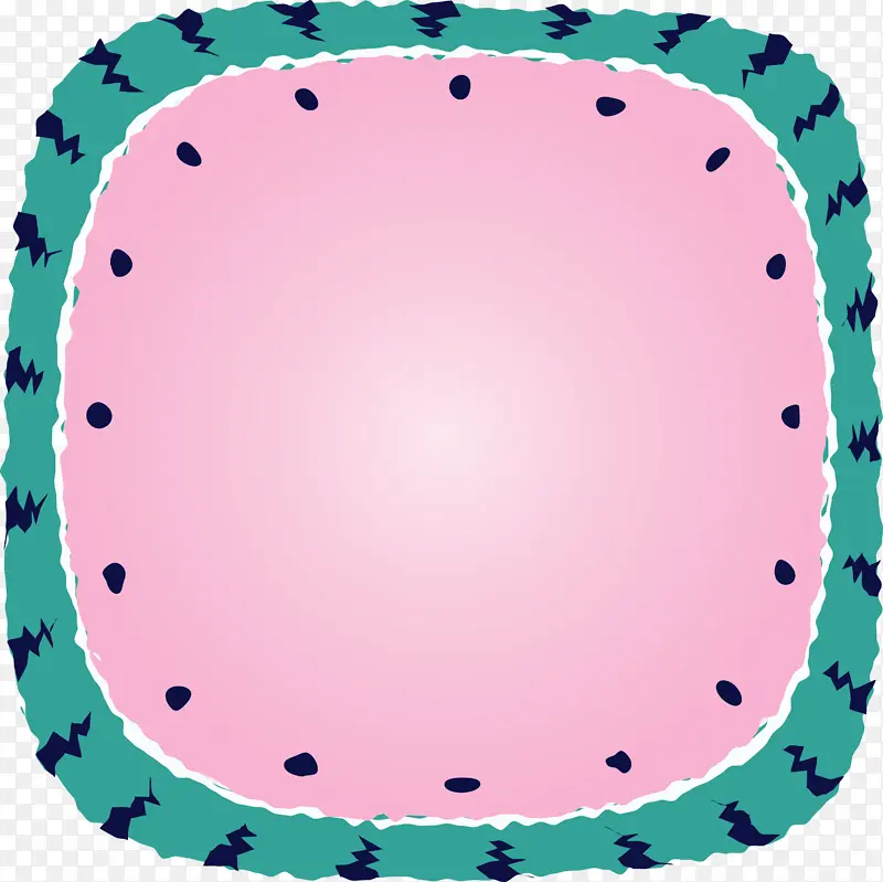 方形框架 粉色 圆形