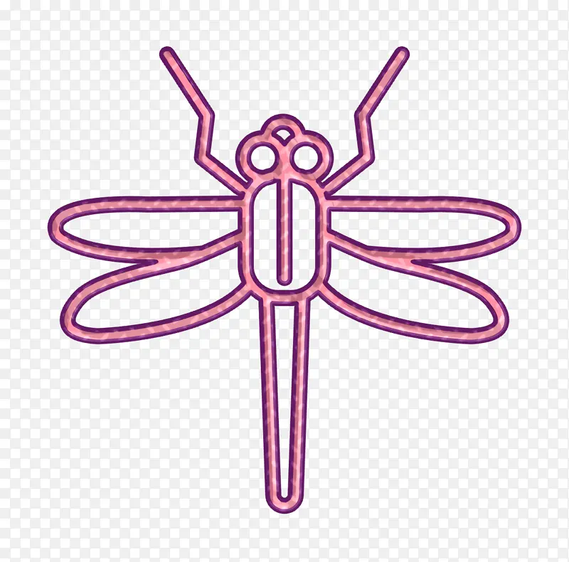 昆虫图标 蜻蜓图标 粉色