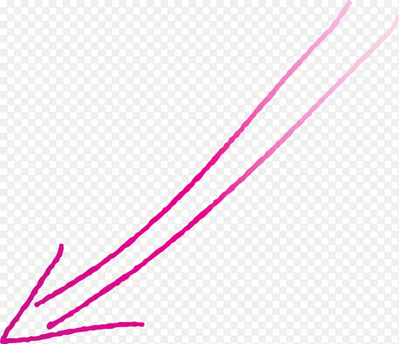 手绘箭头 粉色 线条