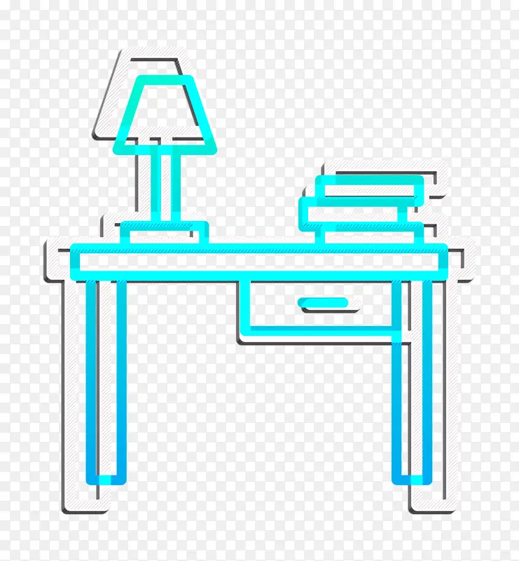办公桌图标 内饰图标 家具和家居图标