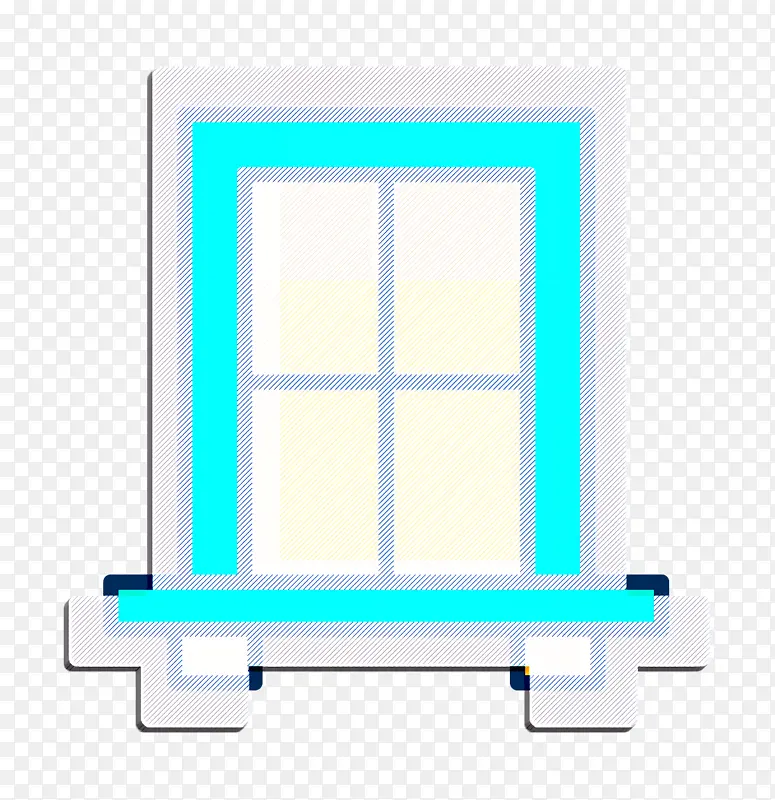 室内图标 窗户图标 蓝色