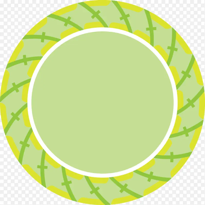 圆形框架 绿色 餐具