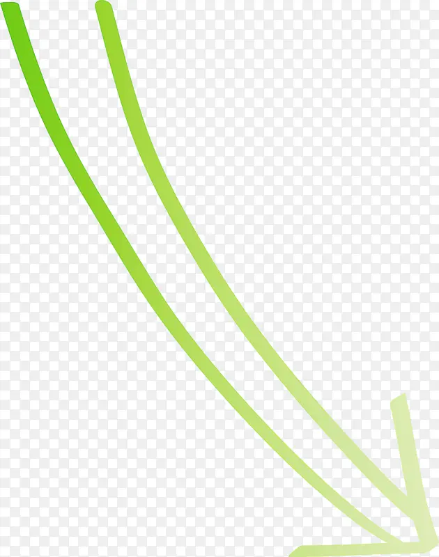 手绘箭头 绿色 线条