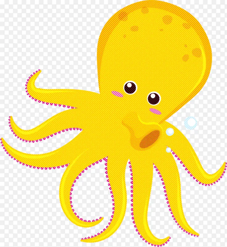 章鱼 巨大的太平洋章鱼 黄色