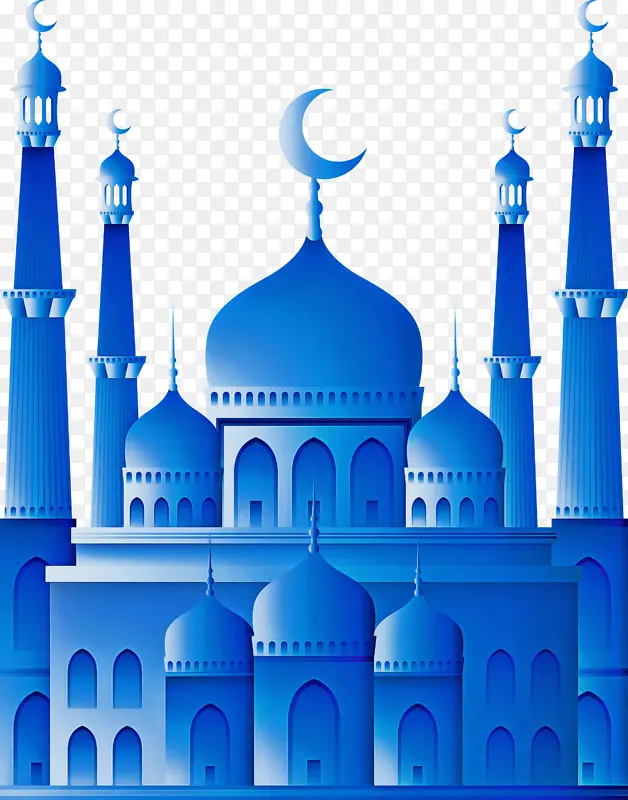 清真寺 斋月斋月 蓝色