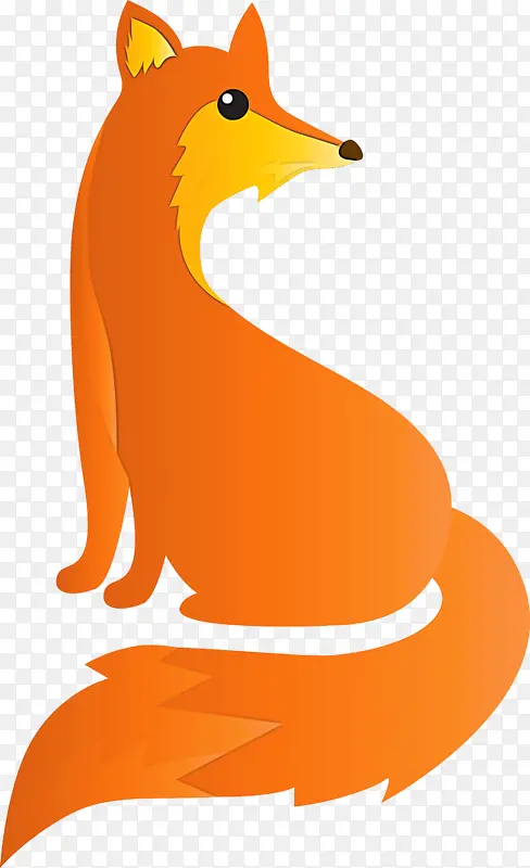 水彩狐狸 红狐 橙色