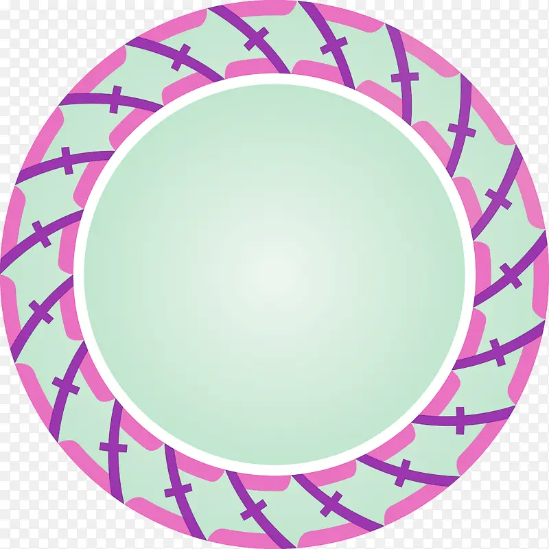圆形框架 粉色 盘子