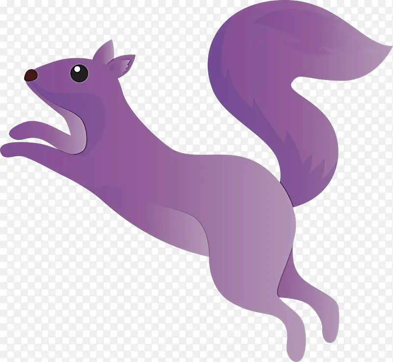 水彩松鼠 紫色 松鼠