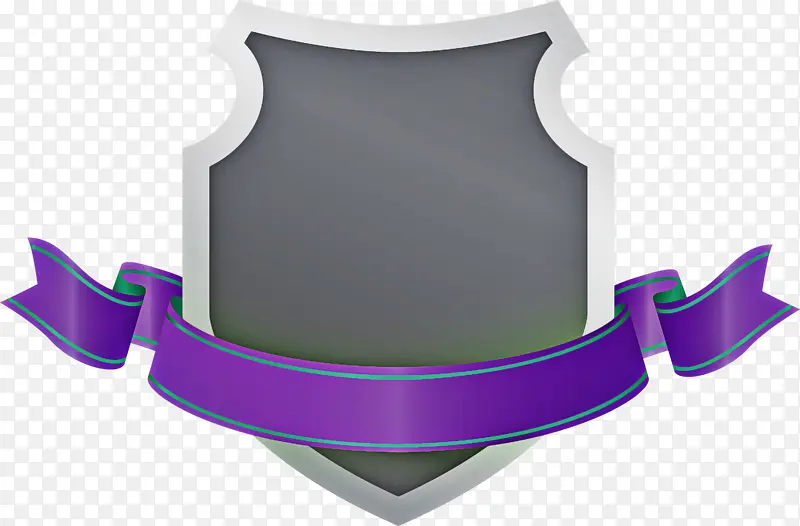 徽章丝带 紫色 盾牌
