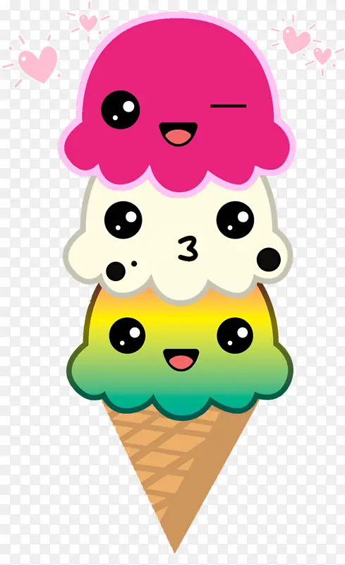 冰淇淋蛋筒 卡通 冷冻甜点