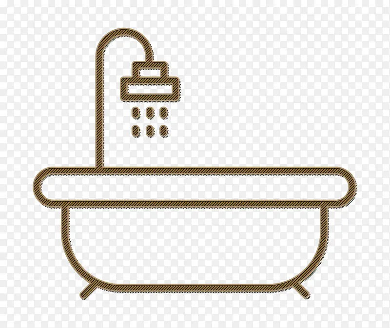热水浴缸图标 淋浴图标 清洁图标