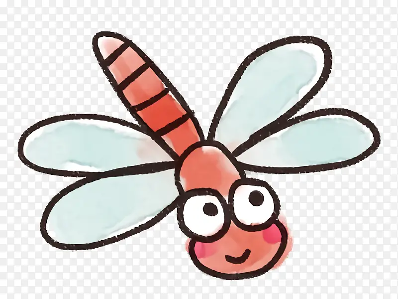 粉色 卡通 昆虫
