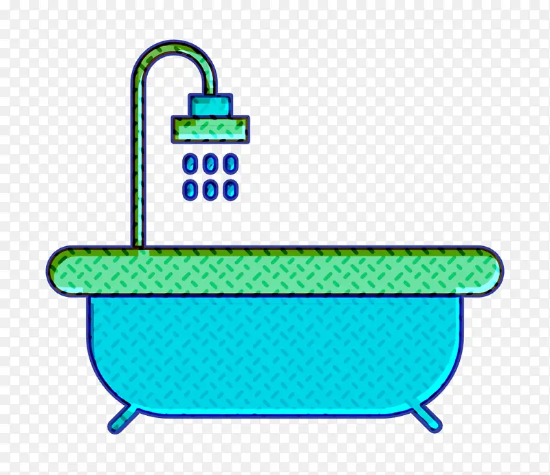 清洁图标 热水浴缸图标 淋浴图标