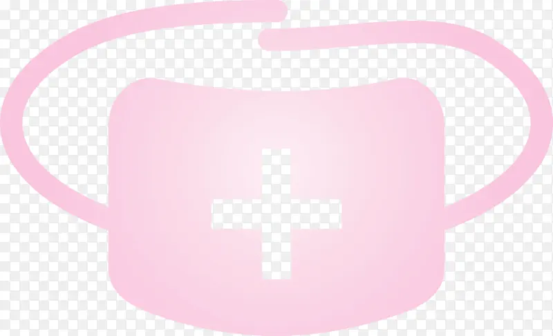 医用口罩 十字架 粉色