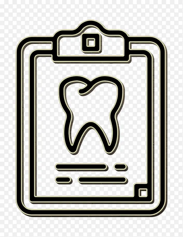 牙科记录图标 牙科图标 线条