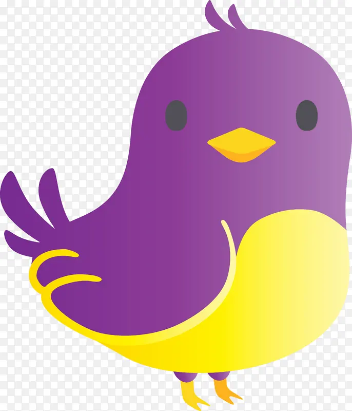 紫色 卡通 鸟