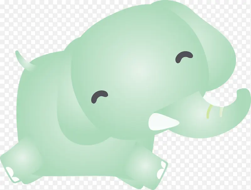 绿色 大象 鼻子