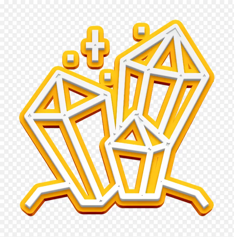 水晶图标 游戏元素图标 黄色