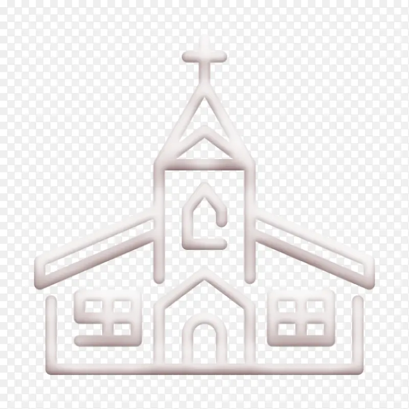 教堂图标 建筑图标 文字