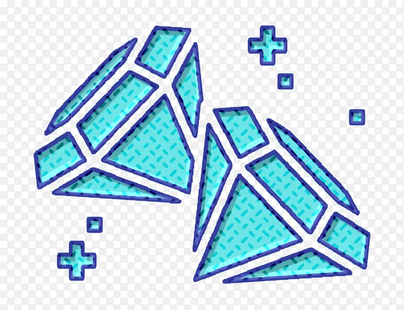 钻石图标 游戏元素图标 蓝色