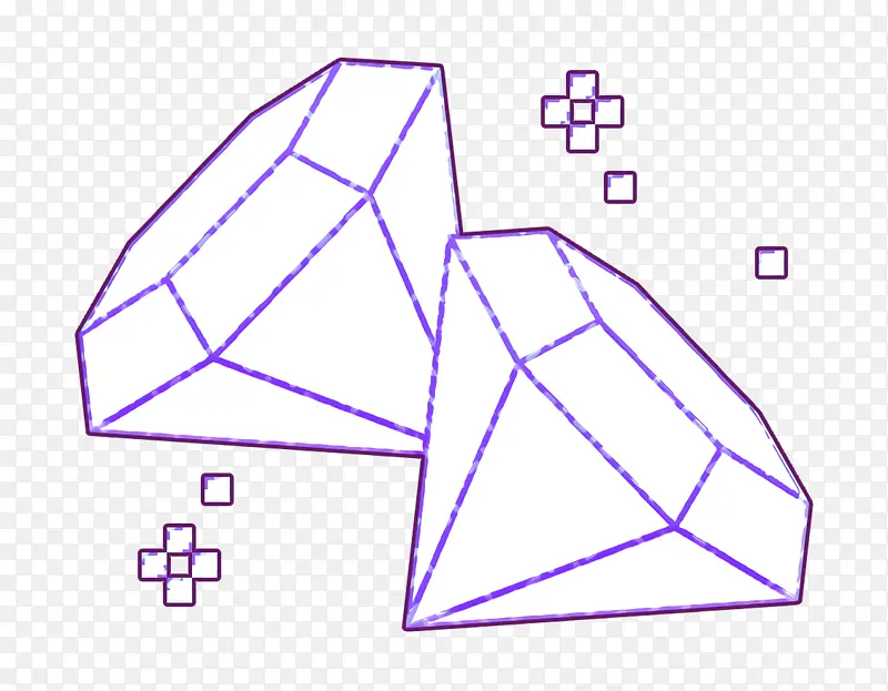 游戏元素图标 钻石图标 紫色