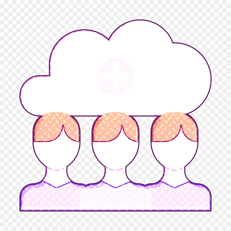 云计算图标 云存储图标 粉色