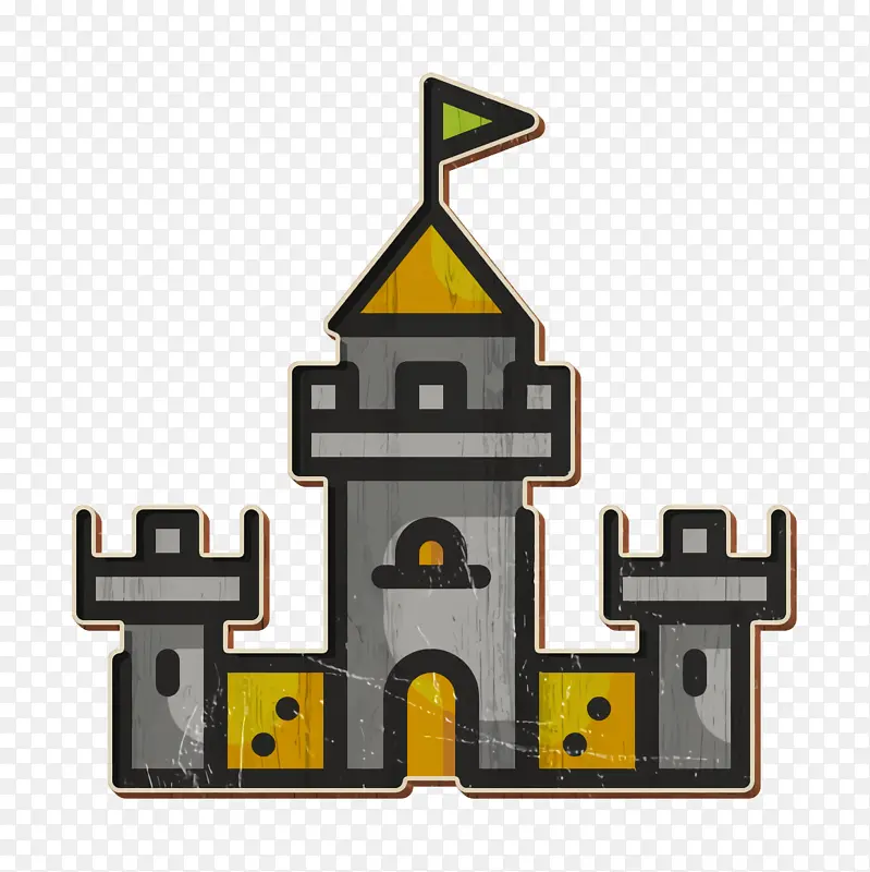城堡图标 建筑图标 建筑和城市图标