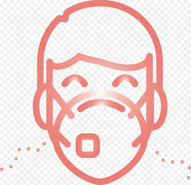 戴医用口罩的男人 冠状病毒疾病 线条