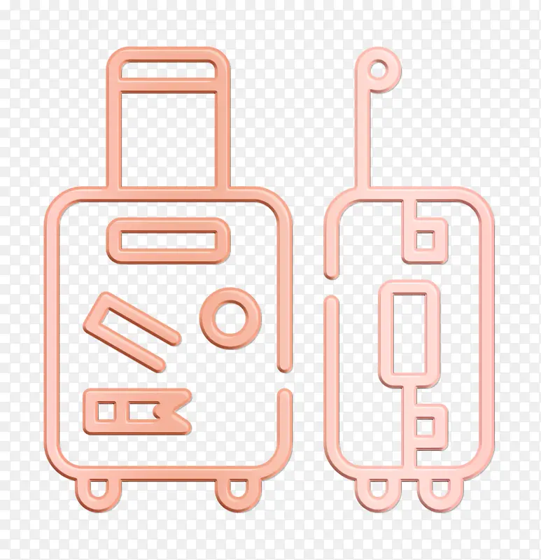 旅行图标 行李箱图标 线路
