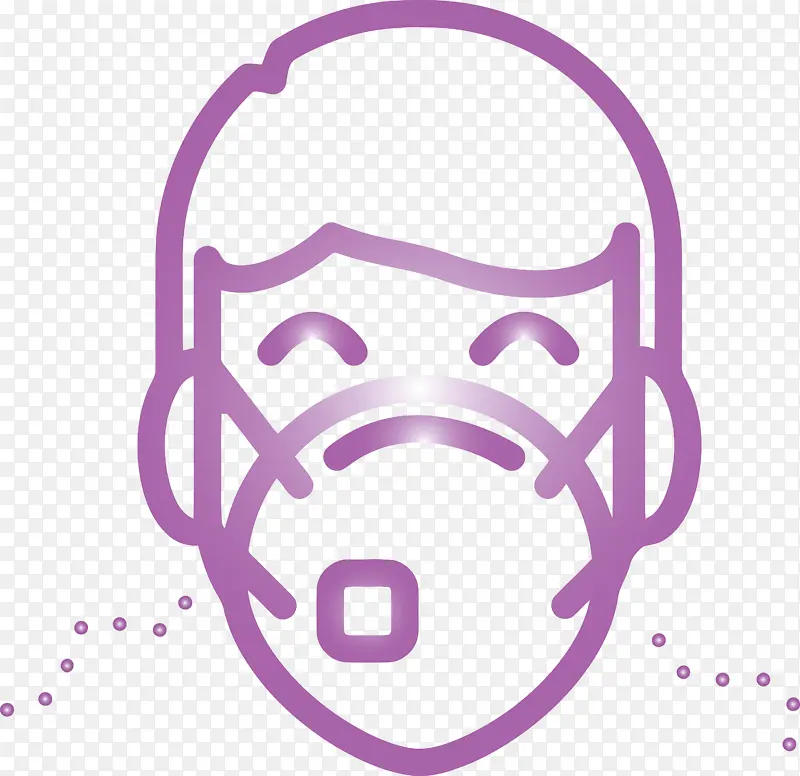 戴医用口罩的男人 冠状病毒病 线条艺术