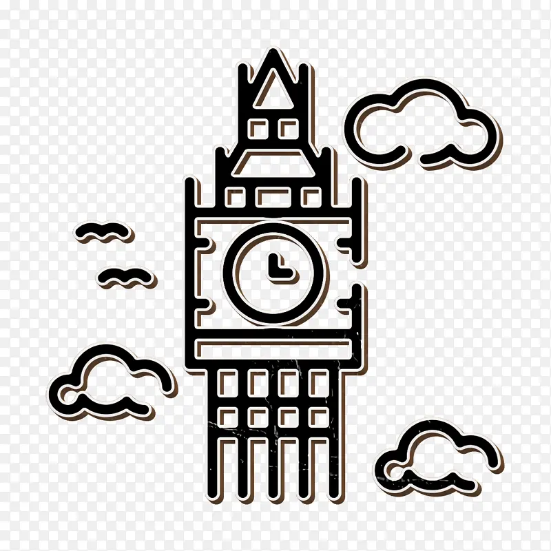 大本钟图标 伦敦图标 旅游图标