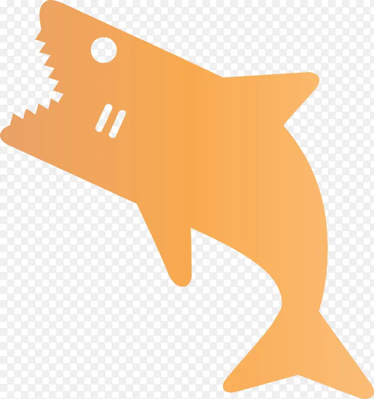 鲨鱼宝宝 鲨鱼 水彩画