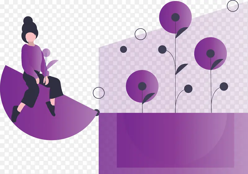抽象花 紫色 动画