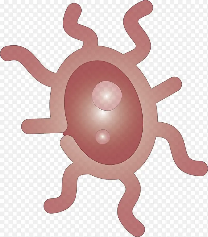 细菌细菌病毒卡通粉色章鱼