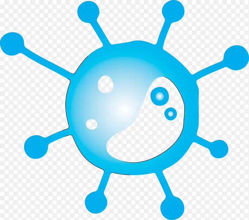 细菌细菌病毒蓝色线条圆形