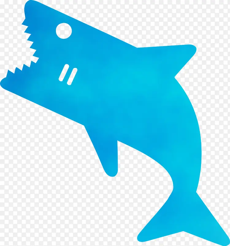 鲨鱼宝宝 鲨鱼 水彩