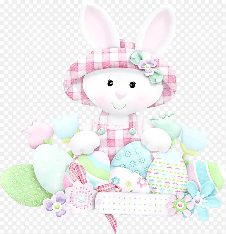 粉色 复活节兔子 婴儿玩具