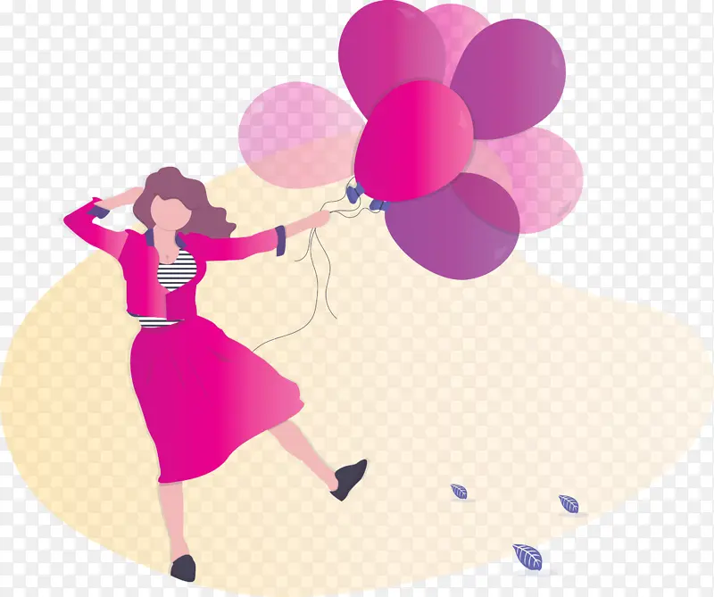 女孩气球派对快乐粉色洋红派对用品